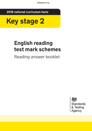 Year 6 Guided Reading - 1 week - 4 sessions based on 2016 SATs paper
