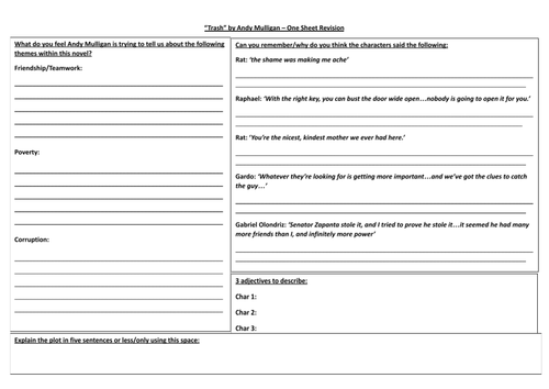 One Sheet Revision: 'Trash'