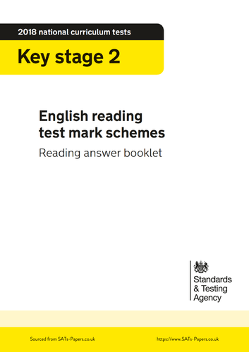 Year 6 Guided Reading - 1 week - 4 sessions based on 2018 SATs paper