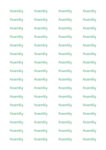 Teacher Planning Labels - Assembly