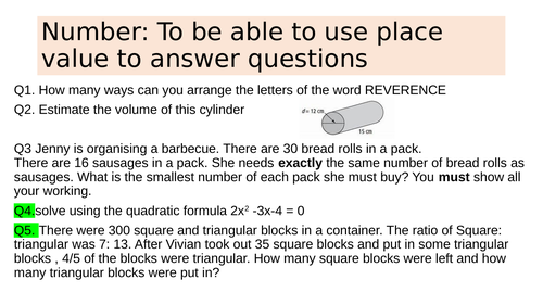 place value calculations