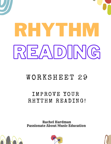 Worksheet 29 - 6/8 Rhythm Reading for KS3 & KS4 music