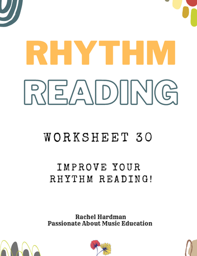 Worksheet 30 - 6/8 Rhythm Reading for KS3 & KS4 music