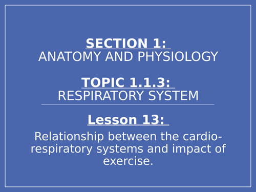 Respiratory system lesson bundle - AQA A level PE Year 1 - handouts ...