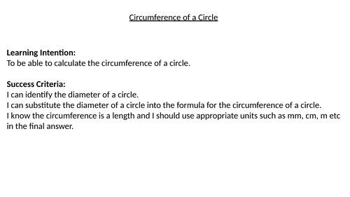 Circumference of a Circle