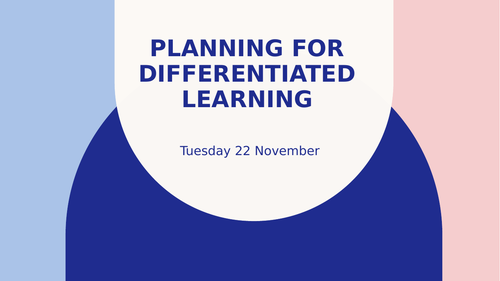 Planning for Differentiated Learning