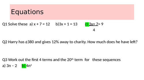 problem solving equations tes