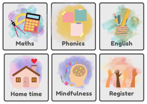 Visual timetable cards