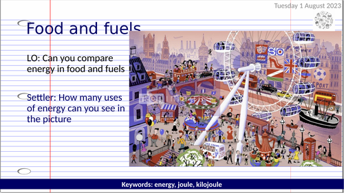 KS3 Food and fuels full lesson (energy)