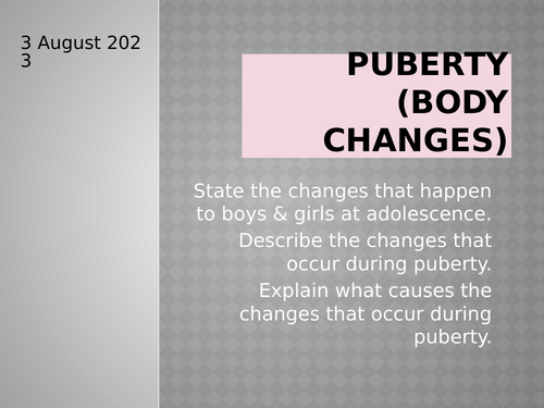 KS3 Science Reproduction - puberty bundle