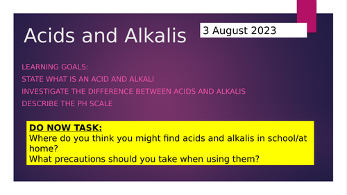 KS3 Science Acids and Alkalis