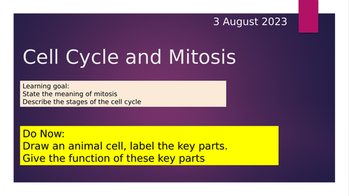 KS4 Combined Science - mitosis