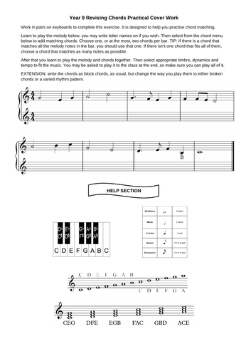 Practical Chord Matching Cover Lesson (Year 8-9) | Teaching Resources