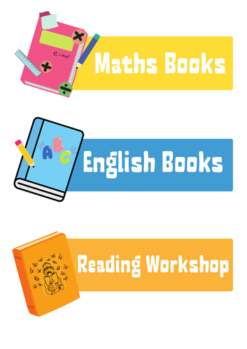 Exercise Book Labels