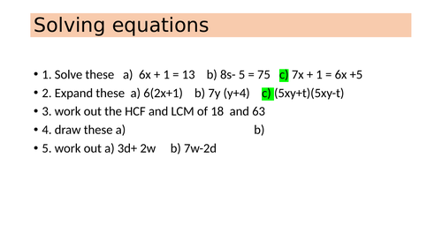 solving equations with letters on both sides