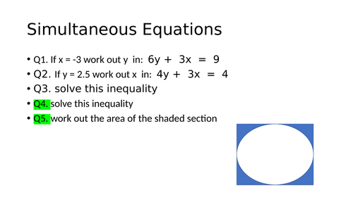 simultaneous equations