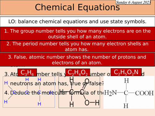 GCSE Chemistry: Word, Chemical and Balanced Equations