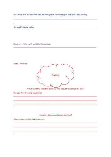 Guided Reading Session - Taylor Swift Inspired