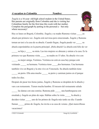 "Personal a" Reading in Spanish (La a personal)