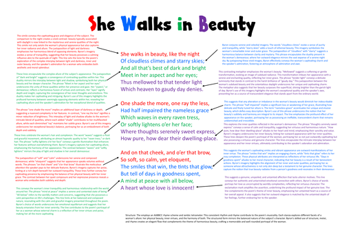 She Walks in Beauty Annotated