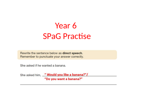 Year 6 SPaG Practise with questions from SATs papers (updated)