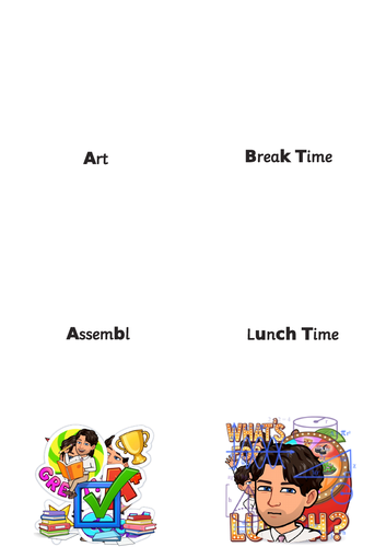 Bitmoji Visual Timetable