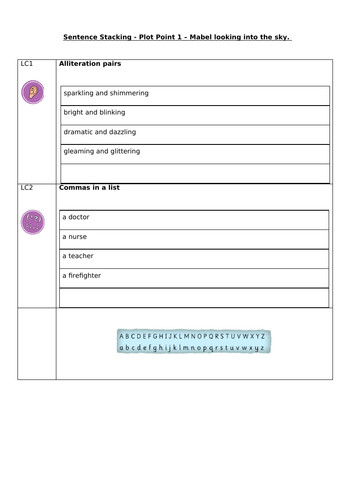 TWS - The Write Stuff unit for Y2 whole class - STARDUST PPT/worksheets for PKS/ worksheets for LA