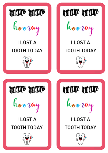 Lost tooth card