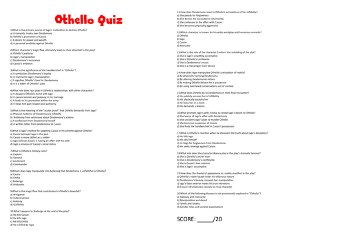 Othello Quiz