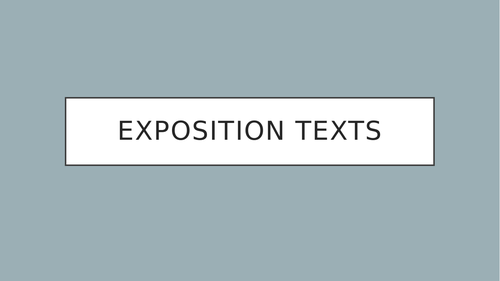 Exposition Writing - Introduction