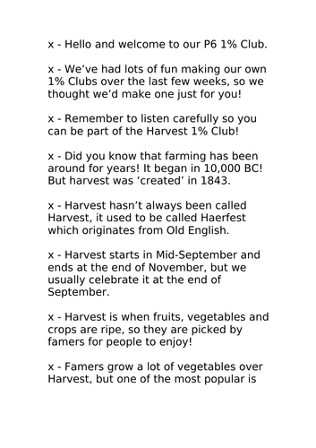 1% Harvest - Mini Assembly