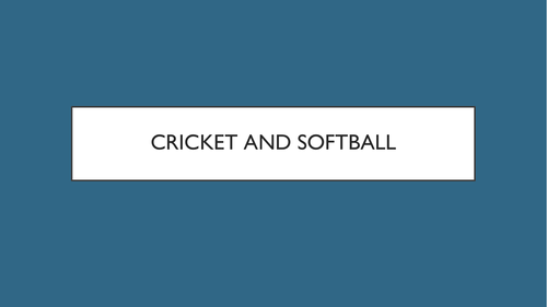 Cricket and Softball Information Pack