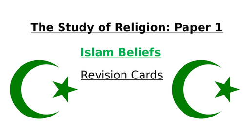AQA Religious Studies Revision Cards - Islam Beliefs