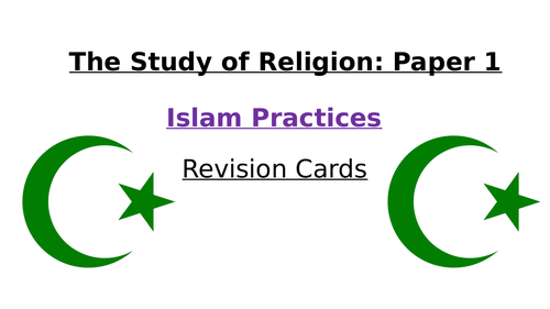 AQA Religious Studies Revision Cards - Islam Practices