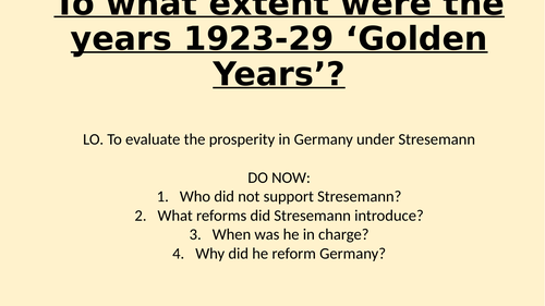 Weimar Germany Golden Years