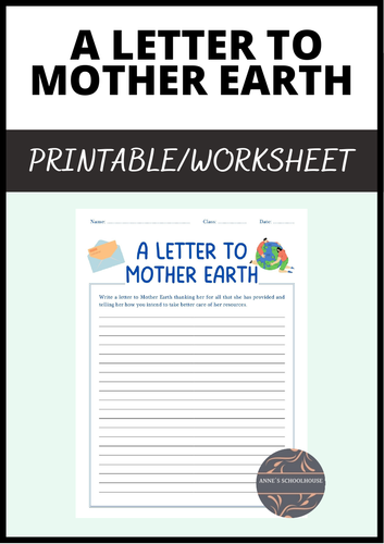 Letter Writing - A Letter to Mother Earth/Environment/Sustainability