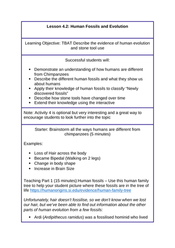 GCSE Biology Lesson - Human Evolution and Fossils