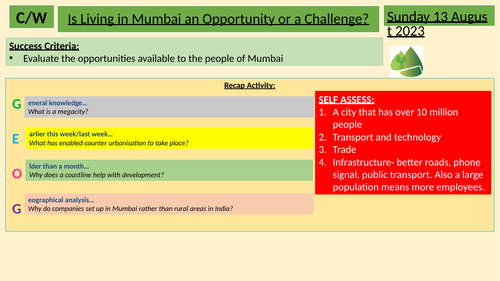 Edexcel B Urban Challenges Full Scheme