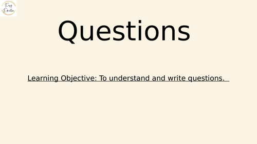 Year 2 Questions Lesson