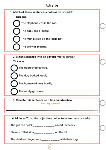 Year 2 Grammar Mini Tests