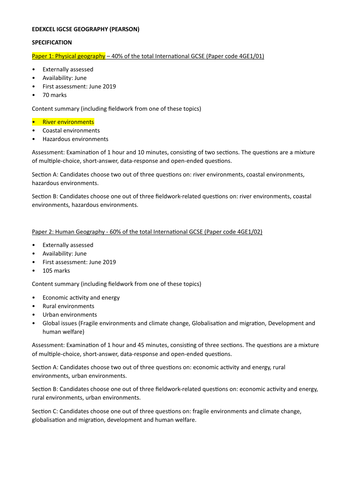 IGCSE Geography River Environments Revision Notes