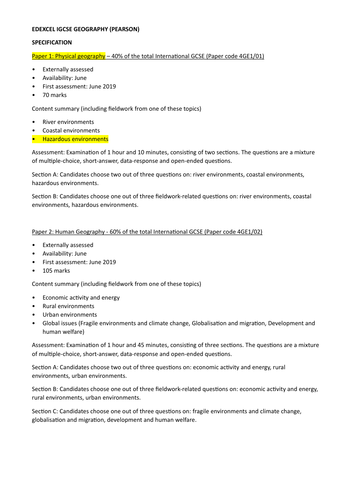 IGCSE Geography Hazardous Environments Revision Notes