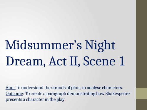 Midsummer Night's Dream Act II scene 1