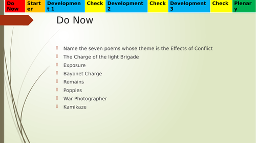 AQA Power and Conflict Anthology Poetry Revision