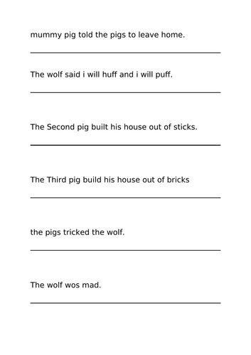 Edit and Improve- The Three Little Pigs (SPaG)