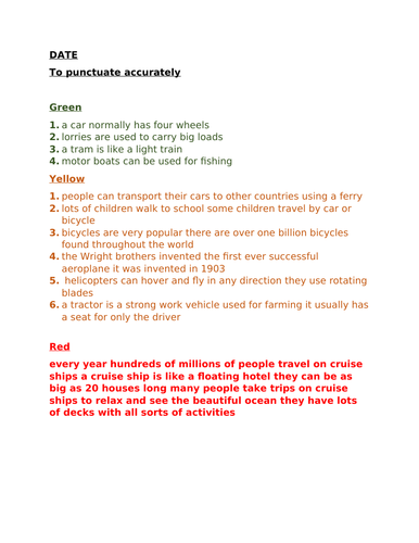 Missing punctuation- differentiated