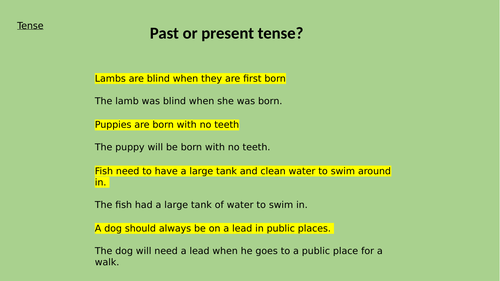 Present and Past Tense