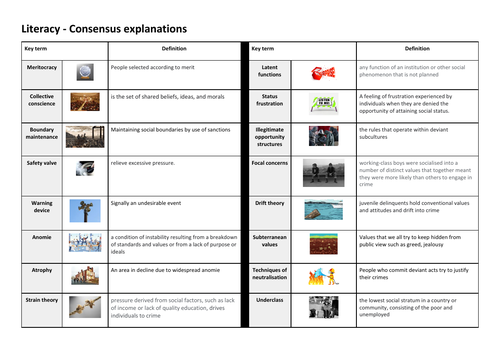 A-Level Sociology Literacy Crime