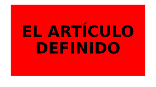 El artículo definido