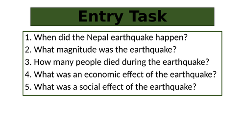 Nepal Earthquake GCSE - Responses